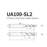 G-UA100-SL2 2 Flute Square Head Long Cutting Edge Endmills - Big-tools Industrial Supply Tools for Metal Cutting